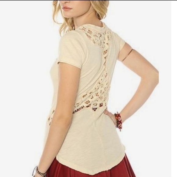 𝅺FREE People Racer Battenburg Tee Shirt sz. Med NWT - Picture 4 of 11